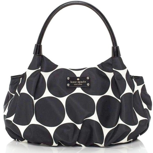 kate spade Handbags - Kate Spade Black and White Polka Dot Shoulder Bag
